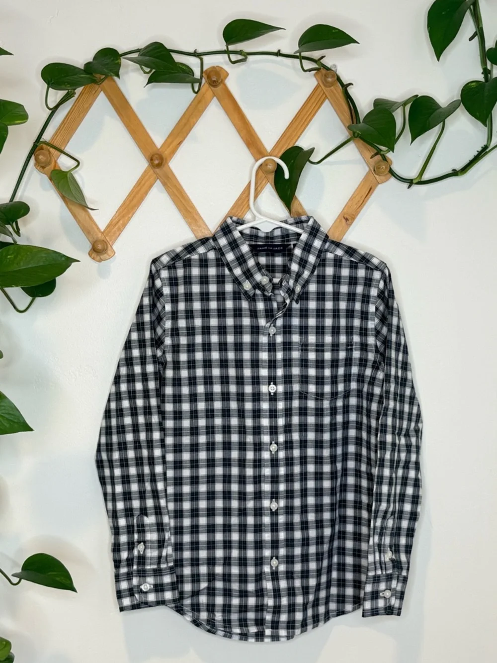 JANIE AND JACK The Tartan Poplin Shirt in Enchanted Forest Tartan